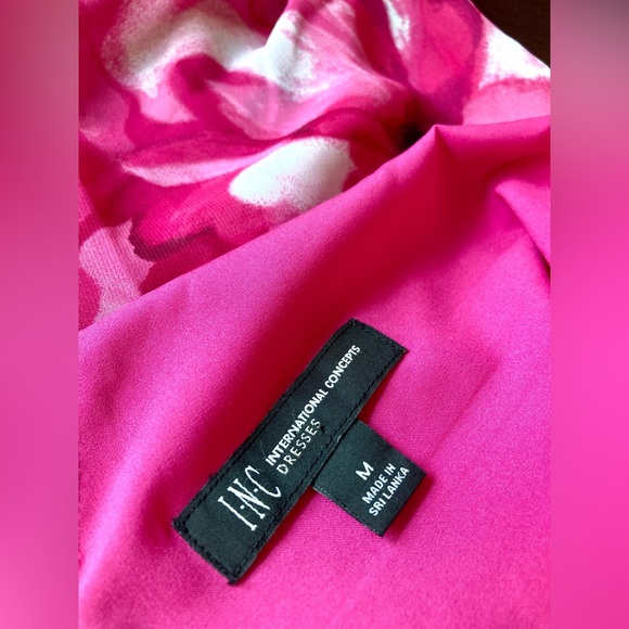 INC Floral Chiffon Bow Back Pink & Ivory Dress - Picture 7 of 7